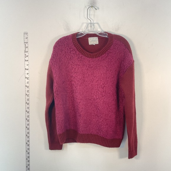 Topman Sweaters - Topman Red Women's Fuzzy Front Pullover Sweater - Size S